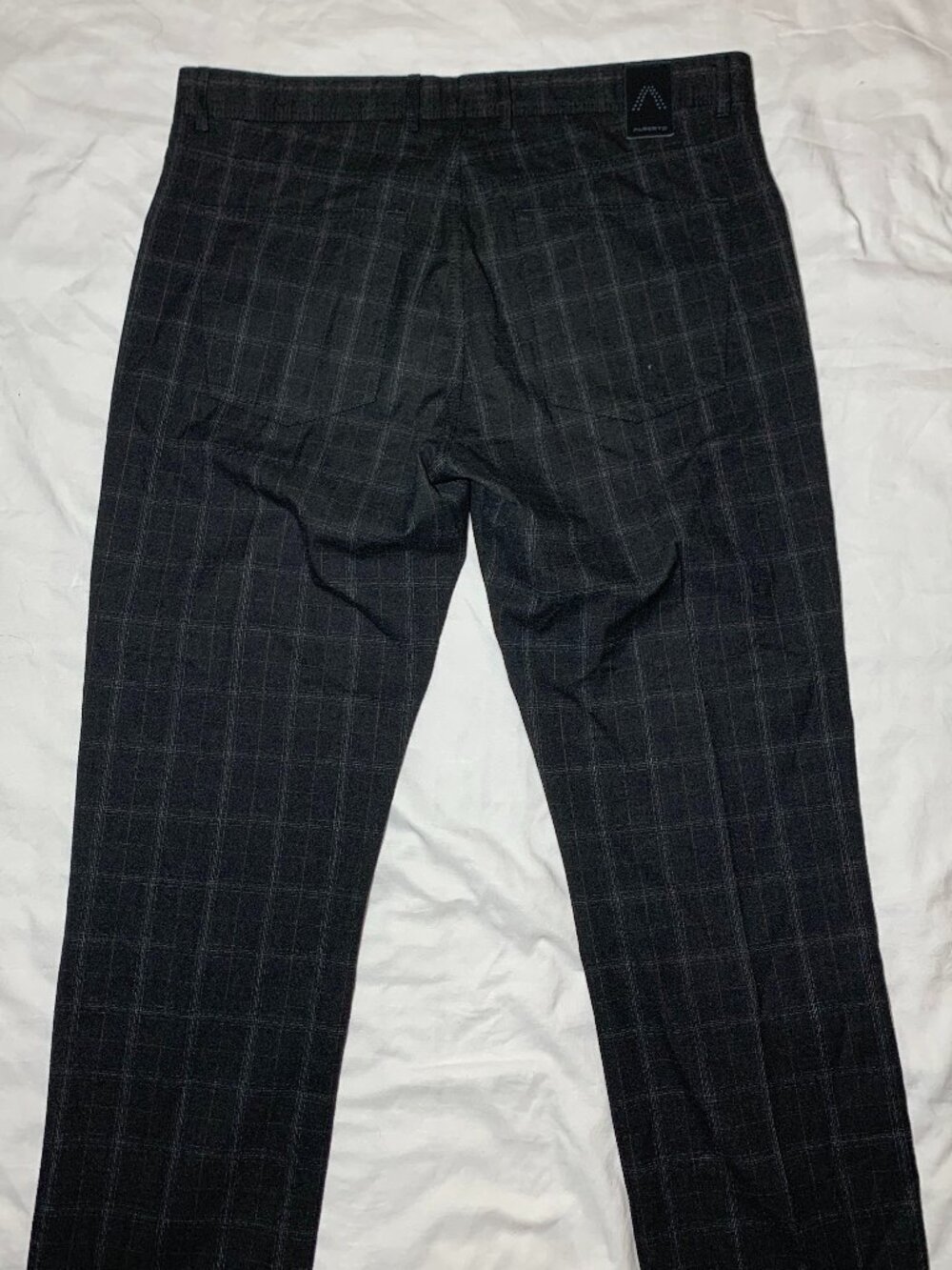 Alberto Ceramica Super Fine Pants Men's W36 L36 Grey Plaid Check Modern Fit